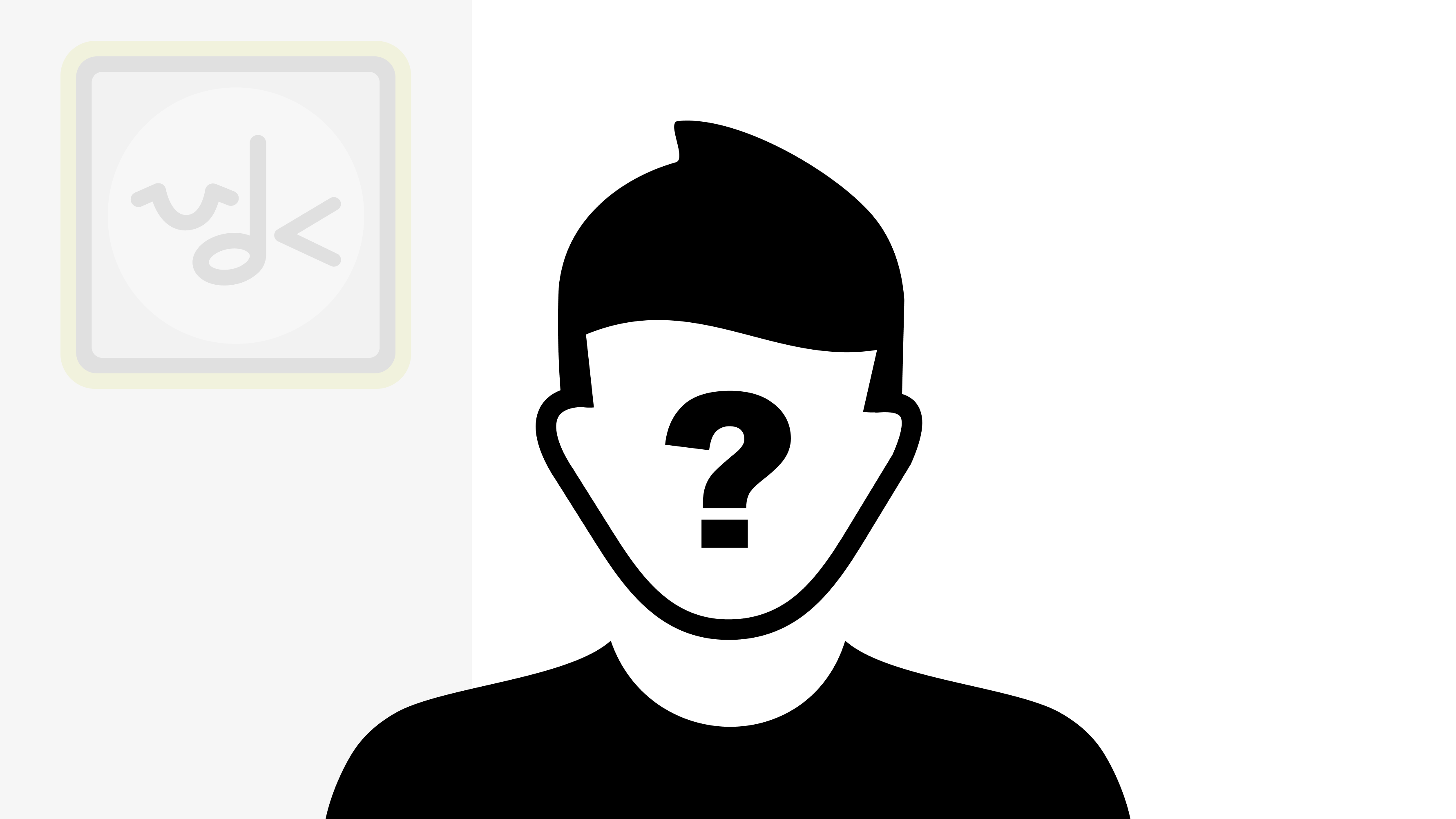 Placeholder afbeelding met hierbij een vector: een persoon met een vraagteken in zijn gezicht en op de achtergrond het logo van VDK.
